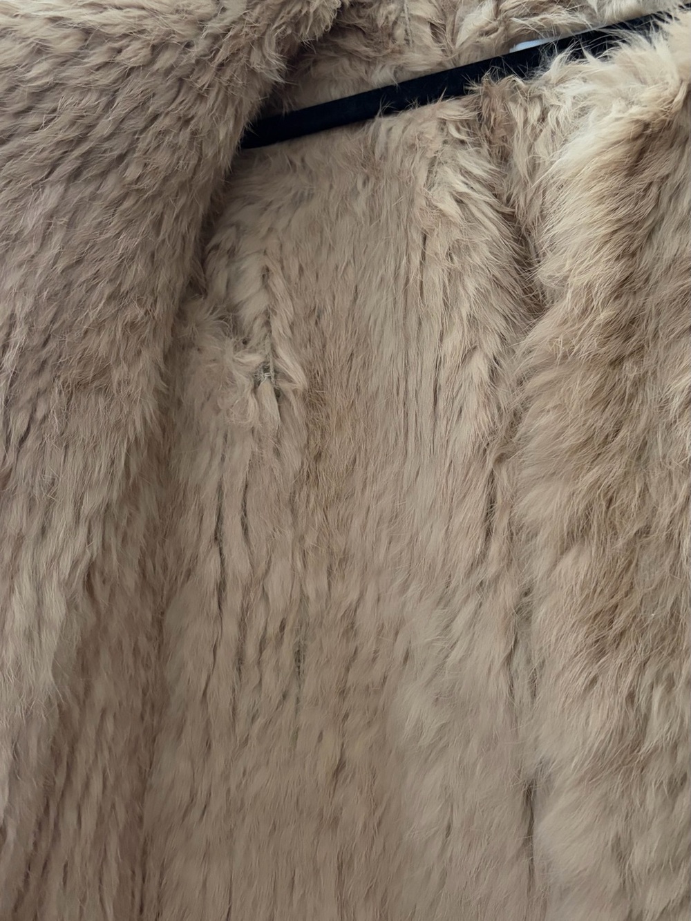 Elegant Nude Rabbit Fur Coat - Picture 4 of 8